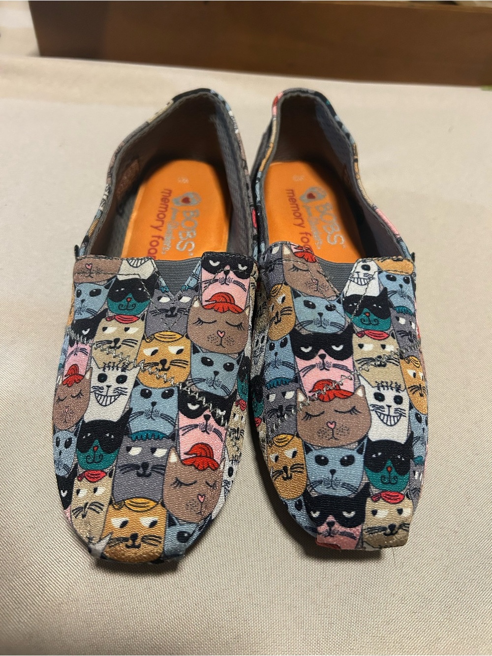BOBS from Skechers girls Slip-On Shoes in Multicolor Cat Print